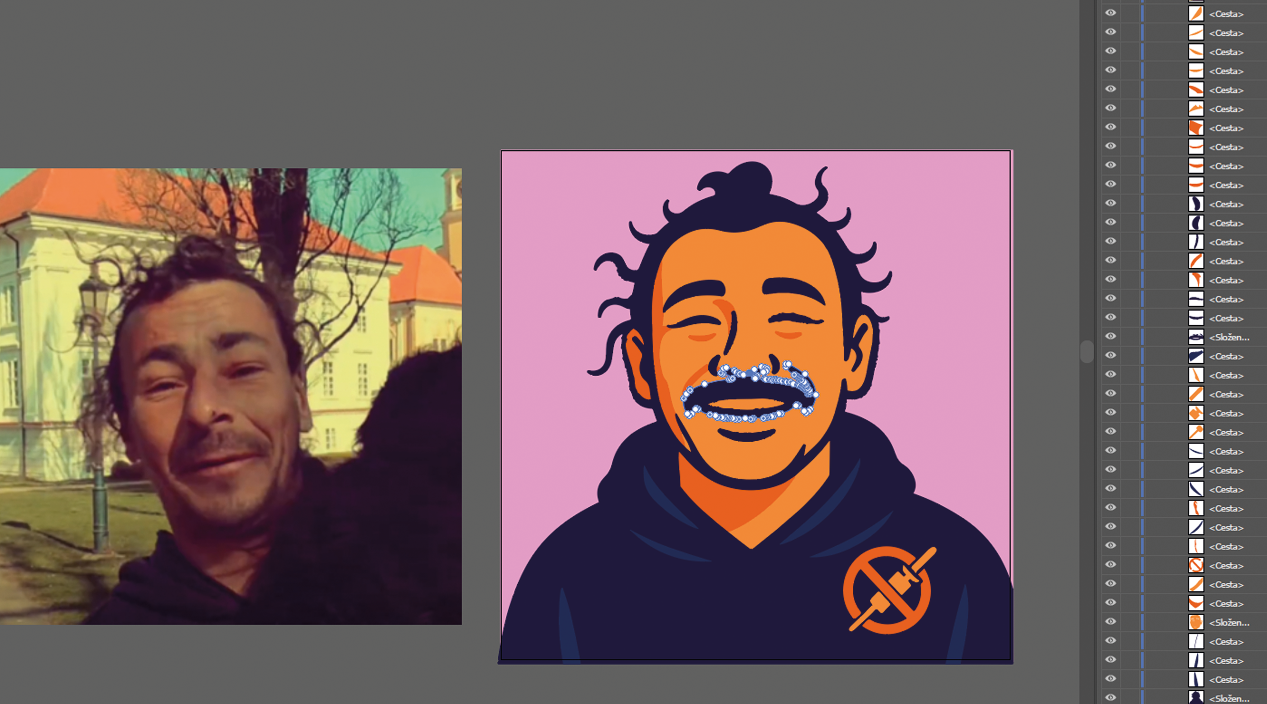 Ručně zvektorizovaný obraz